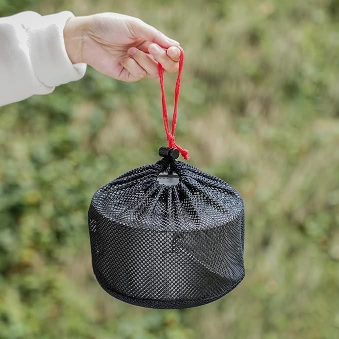 iBasingo Titanium Camping Pot with Lid 2.9L Ultralight Backpacking Cookware with Foldable Handle for Hiking, Picnic & Outdoor Durable Portable Metal Cooking Ti Hanging Pot Ti2045C