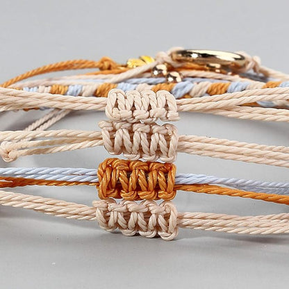 FANCY SHINY Sunflower String Bracelet Boho Braided Rope Wrap Bracelets Cute Summer Beach Surfer Jewelry for Women Christmas Gifts