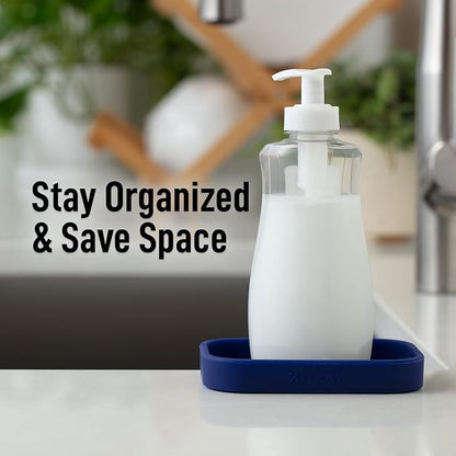 Zulay Kitchen Small Silicone Sponge Holder – Space-Saving Sink Organizer Tray