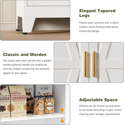 COFaR White Farmhouse Storage Kitchen Pantry Cabinet