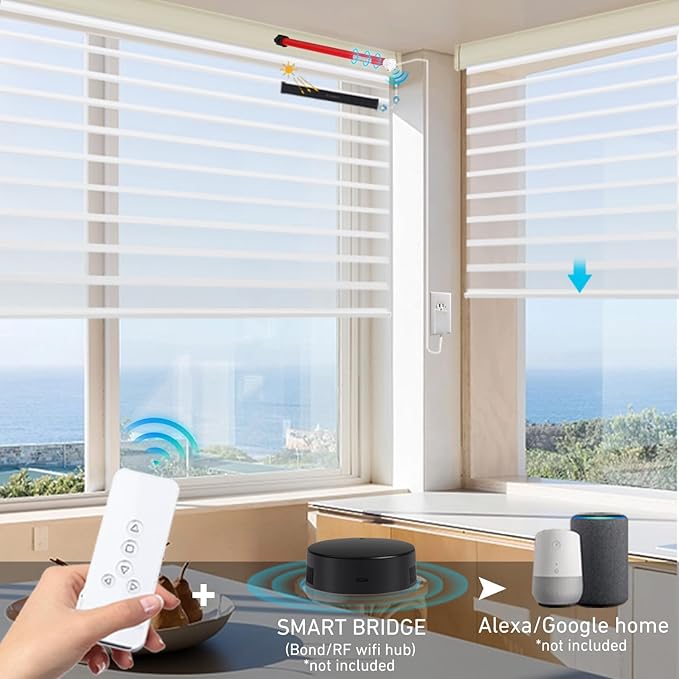 Rollerhouse Rechargeable Wireless Tubular Roller Shade Motor Kit,