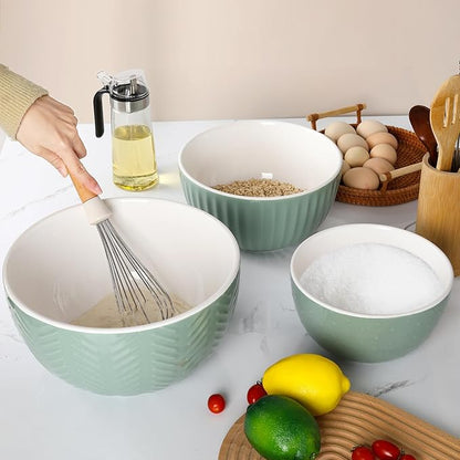 HAPPY KIT Ceramic Mixing Bowls Set, Serving Bowls Set