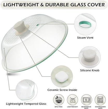 OEC Lighter Weight Tempered Glass Microwave Splatter Cover