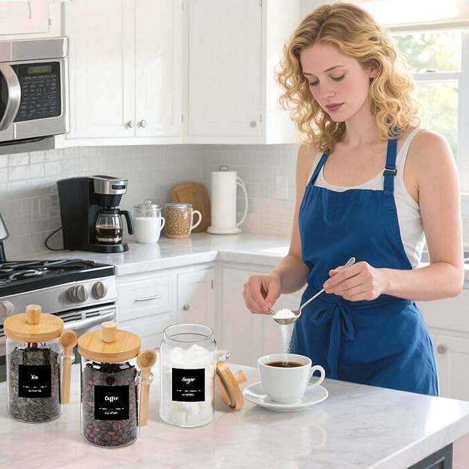 Suclain 3 Pcs Glass Coffee Container