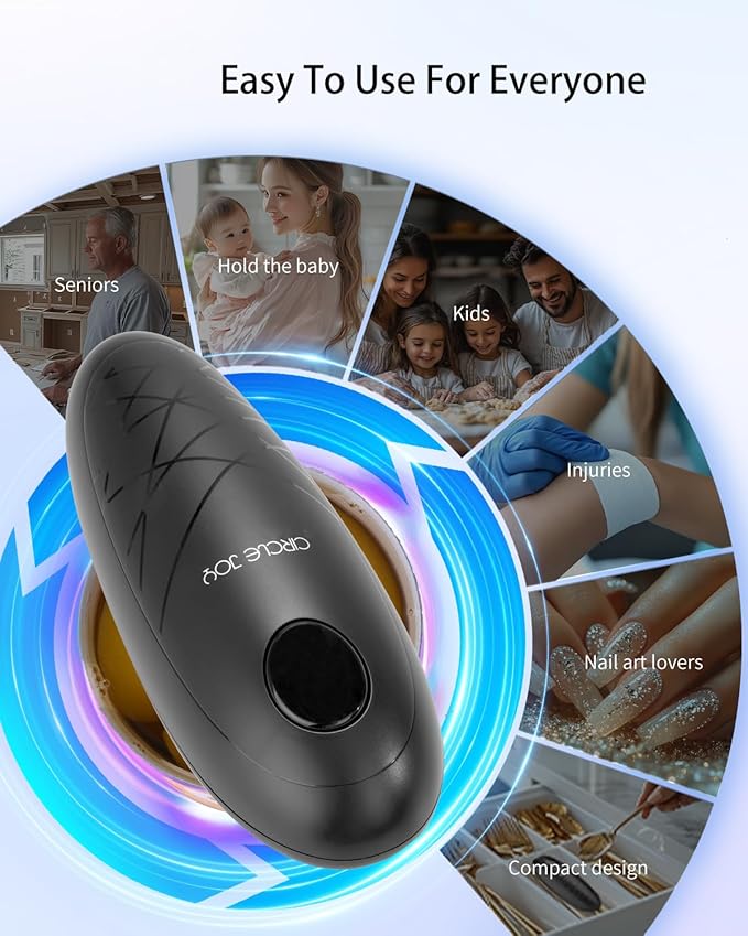 CIRCLE JOY Electric Can Opener, One-Touch Automatic Can Opening