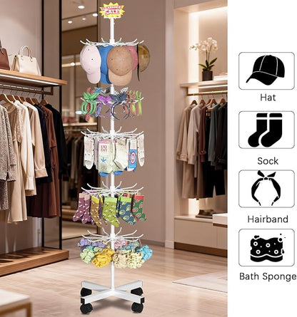 Exttlliy Retail Display Stand Store Display Rack 6 Tier Metal Spinning Display