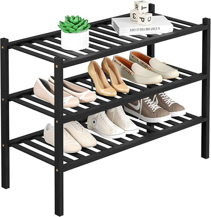 ROMGUAR CRAFT 3 Tier Bamboo Shoe Rack