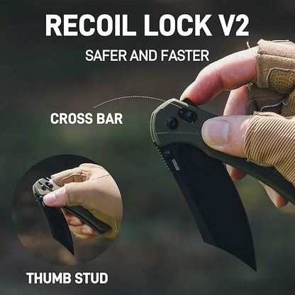 ARTISANCUTLERY Simoon Folding Knife, 3.47" AR-RPM9 Steel Blade G10 Handle Pocket Knife with Recoil Lock V2, EDC Knives for Men Women Camping Hiking(ATZ-1882 Black)