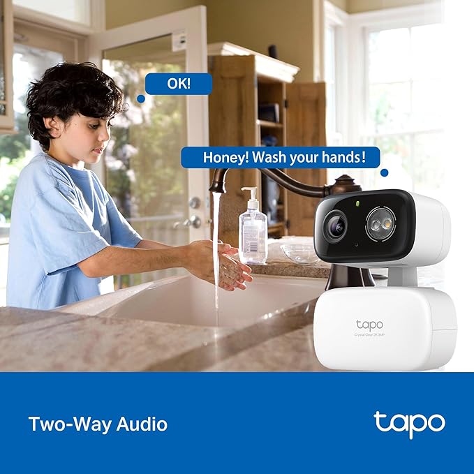 Tapo 2K Indoor/Outdoor Pan/Tilt Wired Security Camera