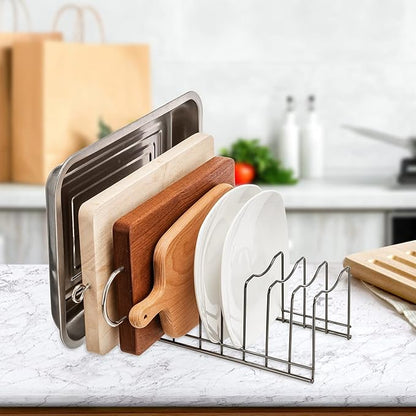 Pot Lid Organizer, Kitchen Pot Lid Rack Holder, Rest Cutting Board, Baking Sheet