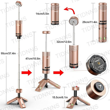 Camping Lights Rechargeable, Detachable Camping Lantern with Stand, Telescopic Waterproof Camp Lamp, Magnetic Work Hanging Light, LED Tent Flashlights for Emergency (Rose Gold- Upgraded)