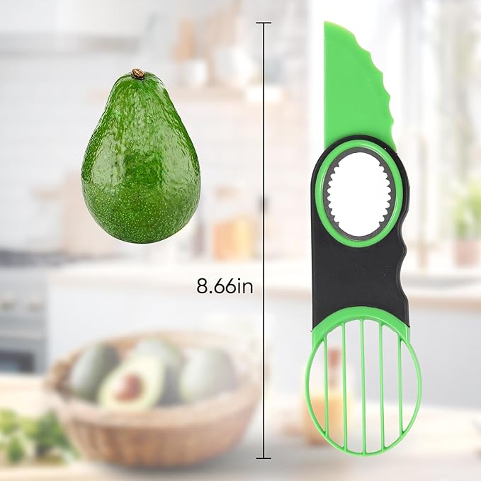 Egg Slicers Avocado 3-in-1 Avocado Slicer Tool - Stainless Steel Peeler, avocados Pit Remover & Fruit Scooper - Safe Ergonomic Avocado Saver with Non-Slip Grip
