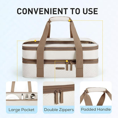 TOURIT Double Decker Insulated Casserole Carrier