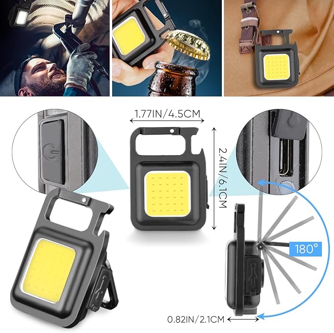 Flashlights High Lumens LED Rechargeable, 2000LM Poweful Tactical Flashlights, Super Bright Flash Light Waterproof with 5 Modes & LCD Display, COB Work Light for Camping Hiking Emergencies