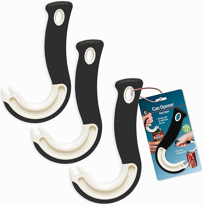 Ultimate Easy Open Ring Pull Can Opener 3 Pack by Jokari. Durable Non Slip