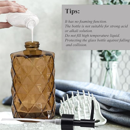 12Oz Small Glass Soap Dispenser