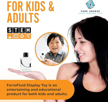 FerroFluid Display Toy Bottle – Dancing Magnetic Fluid STEM Toy – Interactive Liquid Metal Desk Toy with Neodymium Magnets – Educational Science Kit for Kids & Adults