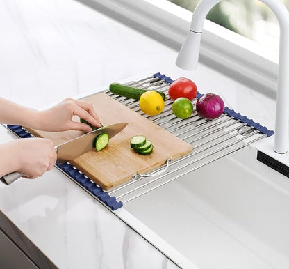 Tomorotec 17.7" x 15.5" Roll Up Dish Drying Rack Over Sink Drying Rack Sink