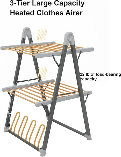 SHARNDY Electric Heated Clothes Drying Rack, Foldable Heated Garment Dryer