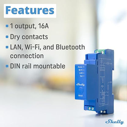 Shelly Pro 1 | Wi-Fi & LAN, 1-Channel Smart Relay Switch | Home Automation |