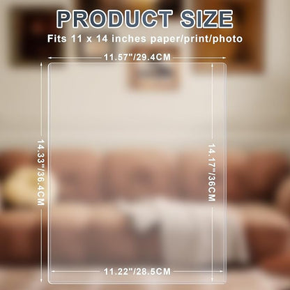 5PCS 11" x 14" Rigid Print Protectors Hard Plastic Sheet Page Protectors Heavy Duty Top Loading Menu Covers Poster Sleeves Clear Plastic Paper Sleeves for Magazine Prints Photo Document