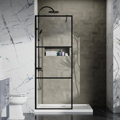 Goodyo Fixed Shower Door 34" X 72" Clear Tempered Glass Shower Screen Panel