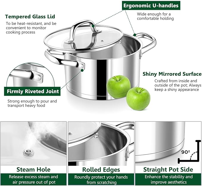 P&P CHEF 8 Quarts Cooking Stock Pot