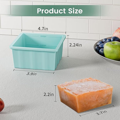 Silicone Freezer Tray for Soup Ice Cubes: 2-Cup Freezing Trays
