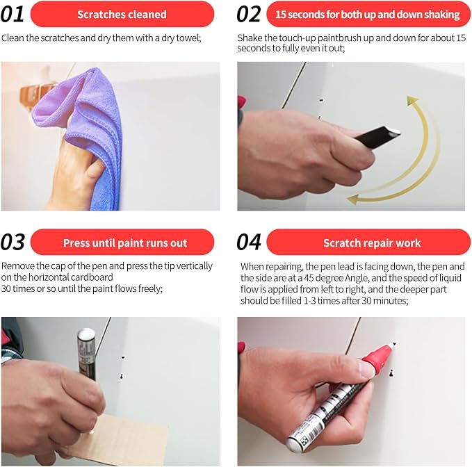 Carhoo B12 Crystal Silver Touch Up Paint Suitable For BMW, Genuine Custom Color Absoulutely Without Color Differences (16ml)