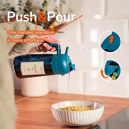TrendPlain 16oz/470ml Blue Glass Olive Oil Sprayer