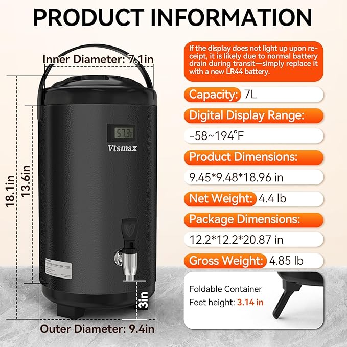 Commercial Insulated Beverage Dispenser