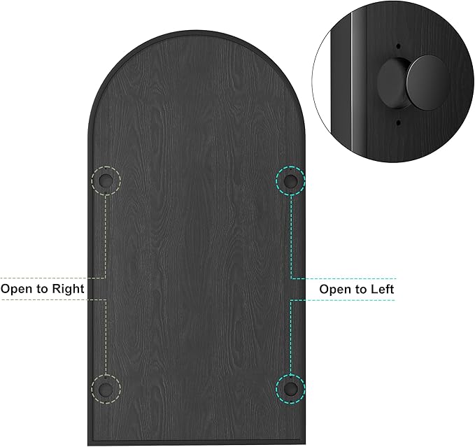 Arched Medicine Cabinet with Mirror, Brushed Black Wall Mounted Bathroom Mirror