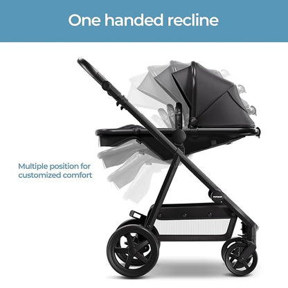 Mompush Baby Stroller, Convertible 2-in-1 with Bassinet Option, Infant Car Seat Compatible, Includes Adapter - Sturdy Full-Size Infant Stroller for Family Adventures