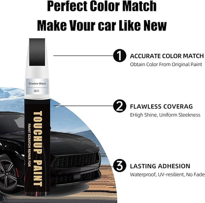 Shadow Black(G1) Car Paint Touch Up Pen Compatible with Ford,2-In-1 Color Accurate Touch Up Car Scratch Repair Paint Exact Match Ford Series Premium Automotive Scratch Remover for Nicks & Chips Repair
