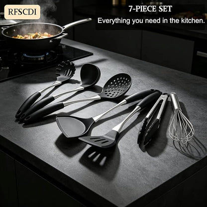 Premium Black Silicone Cooking Utensils Set