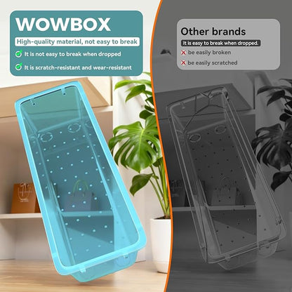 WOWBOX 44 PCS Clear Plastic Drawer Organizer Set, 6 Varied Size storage Bins