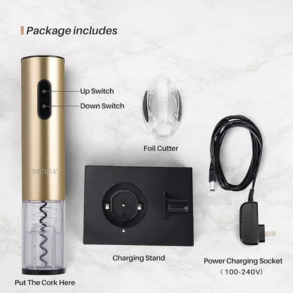 Secura Electric Wine Opener, Automatic Bottle Corkscrew Opener