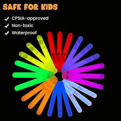 POPGIFTU 200 Mini Glow Sticks Bulk Pack, 8 Bright Colors 1.96" Glow in the Dark Sticks for Easter Egg Hunt, Basket Stuffers, Party Favors, Neon Parties, Weddings, Halloween, Classroom Prizes