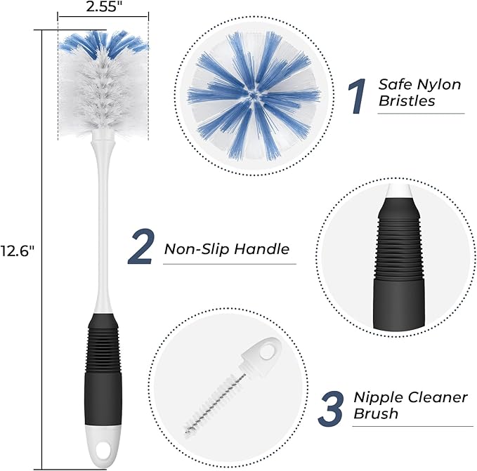 Amazer Bottle Brush Cleaner, Long Flexible Handle Bottle Brush Scrub