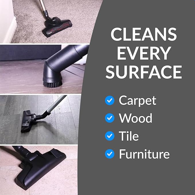 Prolux Tritan Bagged Canister Vacuum Cleaner with Sealed HEPA Filtration, 5-Speed Motor, Best Rated Canister for Pet Hair and Home Cleaning