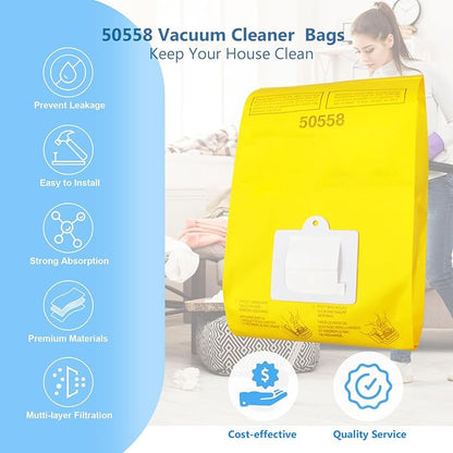 45 Pack Replacement Vacuum Bags - Compatible with Kenmore Canister Type C/Q 5055, 50555, 50557, 50558, and Panasonic Type C-5 C-18 - Premium Canister Vacuum Bags (45PCS)