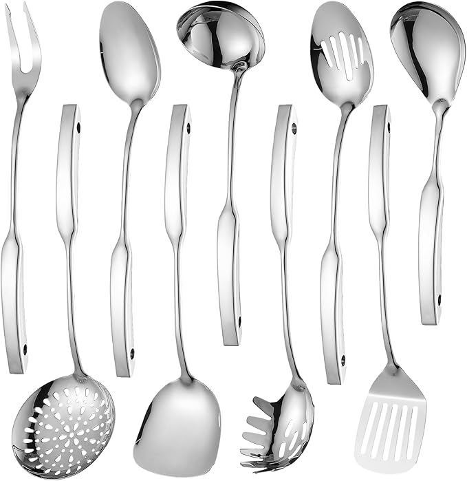 9PCS Silverware Set for 304 Stainless Steel Kitchen Utensils Set Cooking