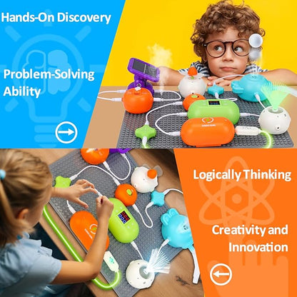 Educational STEM Toys Science Kits for Kids Ages 5-7 8-12 Electronics Exploration Kit with 180 Circuit Projects, Science Experiments for Kids 4-6 6-8 Birthday Gifts for 5 6 7 8 9+ Year Old Boys Girls