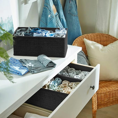 Criusia 6 Pack Clothes Drawer Organizer Dividers, Fabric Foldable Closet