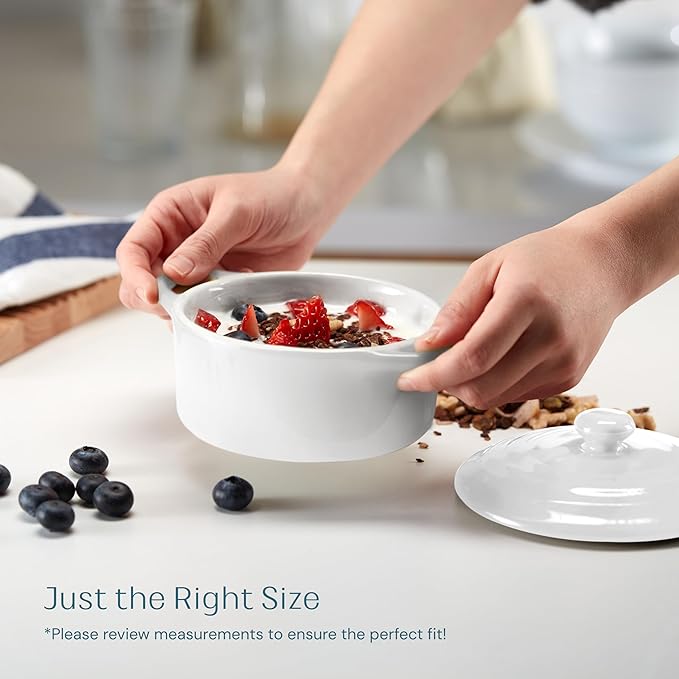 Kook Ceramic Mini Cocotte Set, Small Casserole Dishes