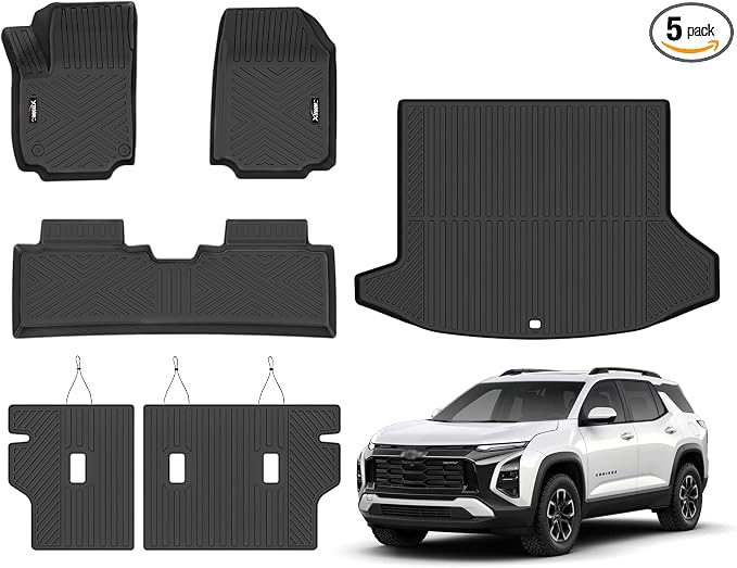 Floor Mats for 2025 2026 Chevrolet Equinox Fuel/GMC Terrain(Not for EV) Trunk Mat with Backrest Mat All Weather TPE Rubber Floor Liner Set Cargo Liner for 2025 Chevy Equinox Fuel Accessories