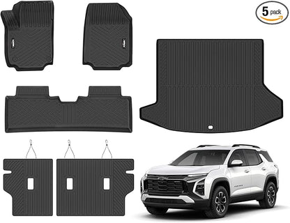Floor Mats for 2025 2026 Chevrolet Equinox Fuel/GMC Terrain(Not for EV) Trunk Mat with Backrest Mat All Weather TPE Rubber Floor Liner Set Cargo Liner for 2025 Chevy Equinox Fuel Accessories