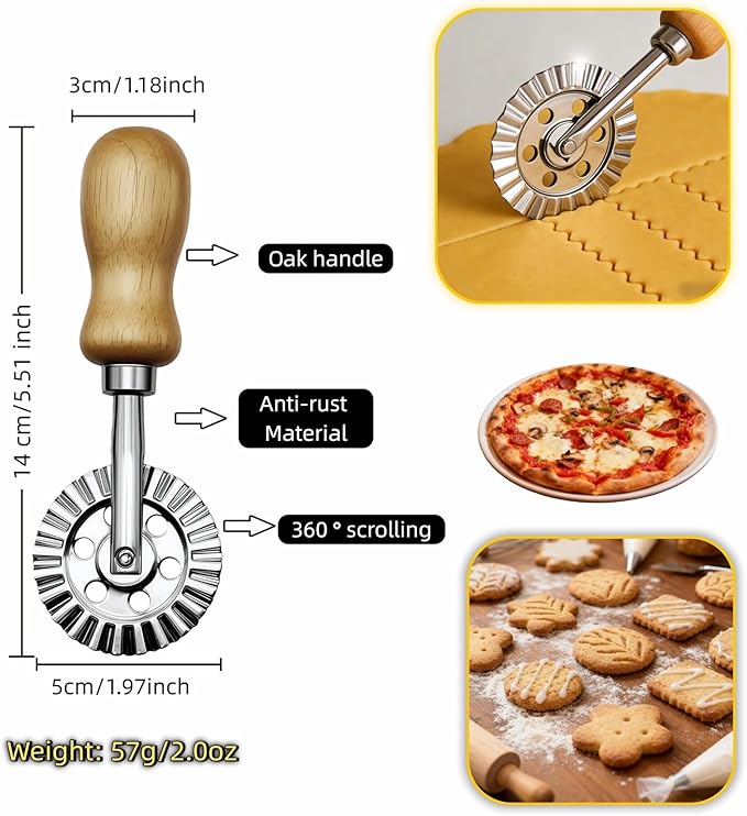 Pastry Wheel Cutter, 2 Inch Ravioli Cutter
