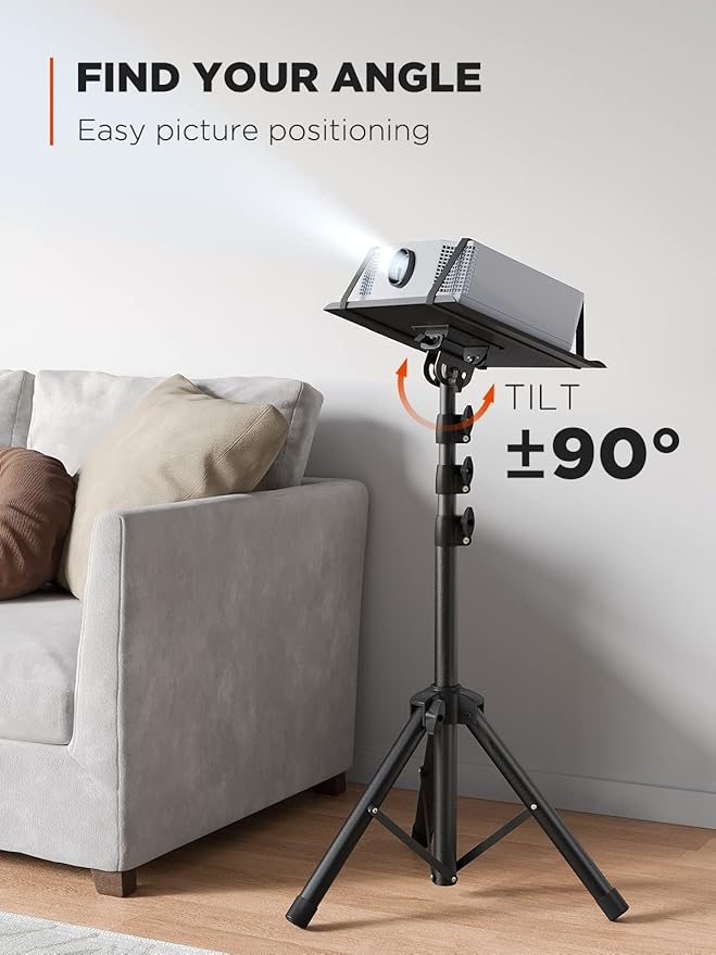 AMADA HOMEFURNISHING Foldable Projector Tripod, Adjustable Height 25-63 Inch