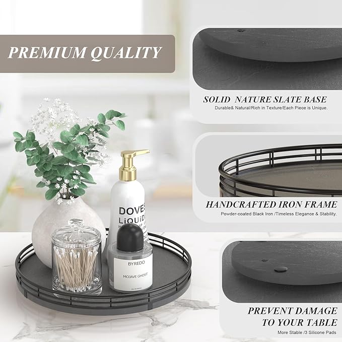 Nature Slate Lazy Susan Turntable